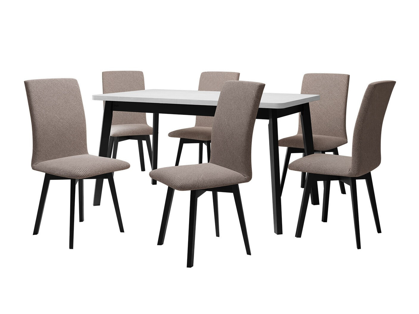 Borðstofusett Victorville 323 (Svartur)
