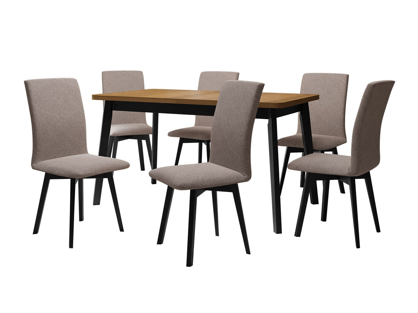 Borðstofusett Victorville 324 (Svartur)