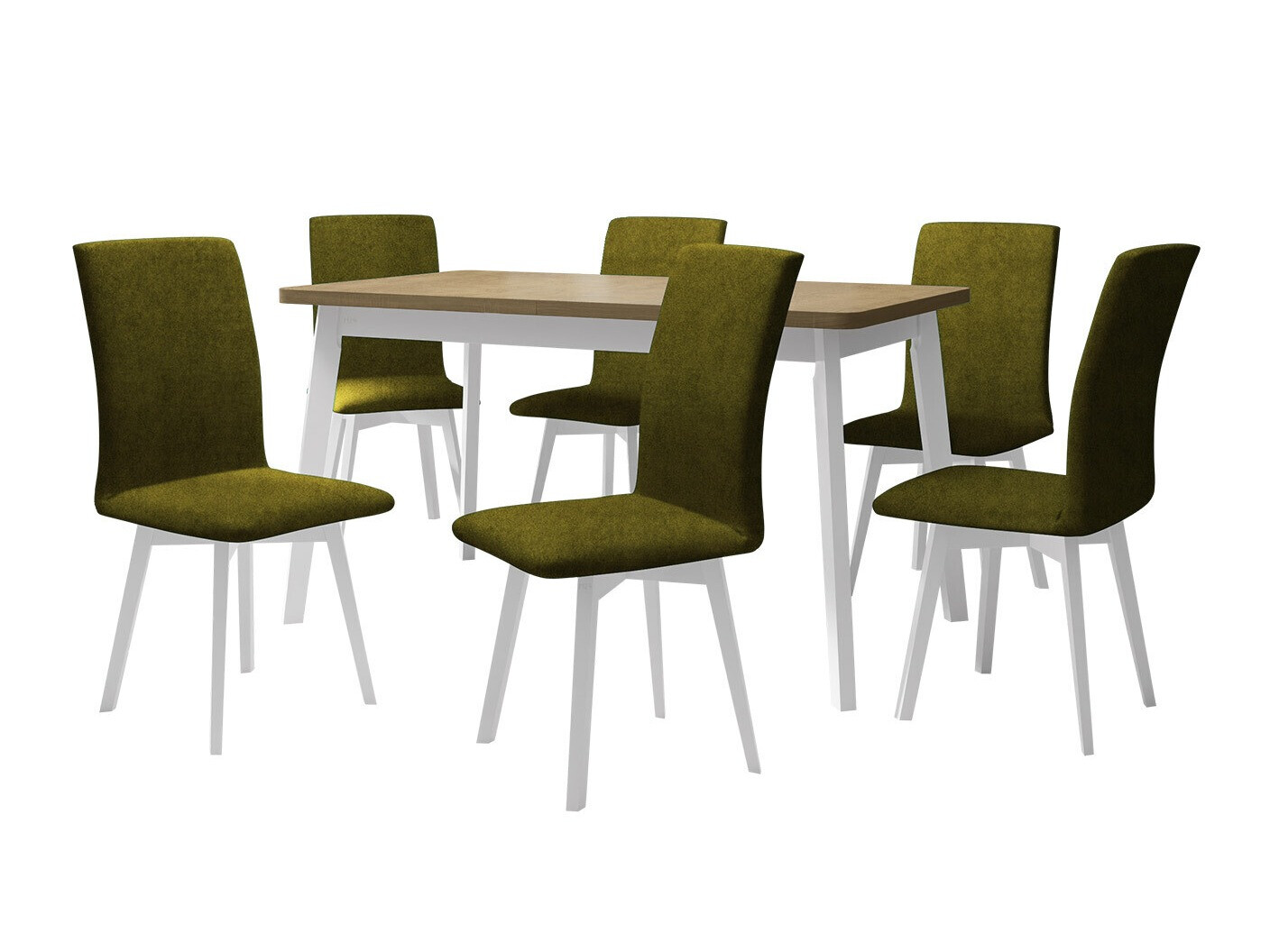 Borðstofusett Victorville 325 (Hvítur)