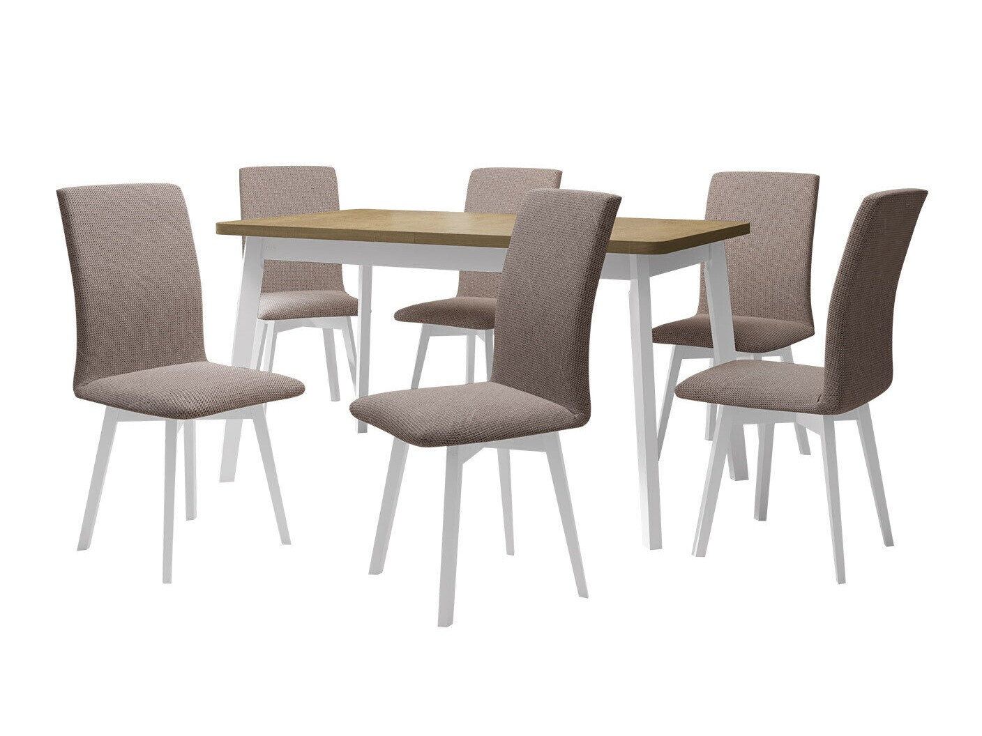 Borðstofusett Victorville 325 (Hvítur)