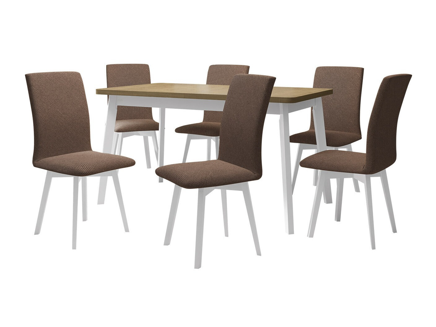 Borðstofusett Victorville 325 (Hvítur)