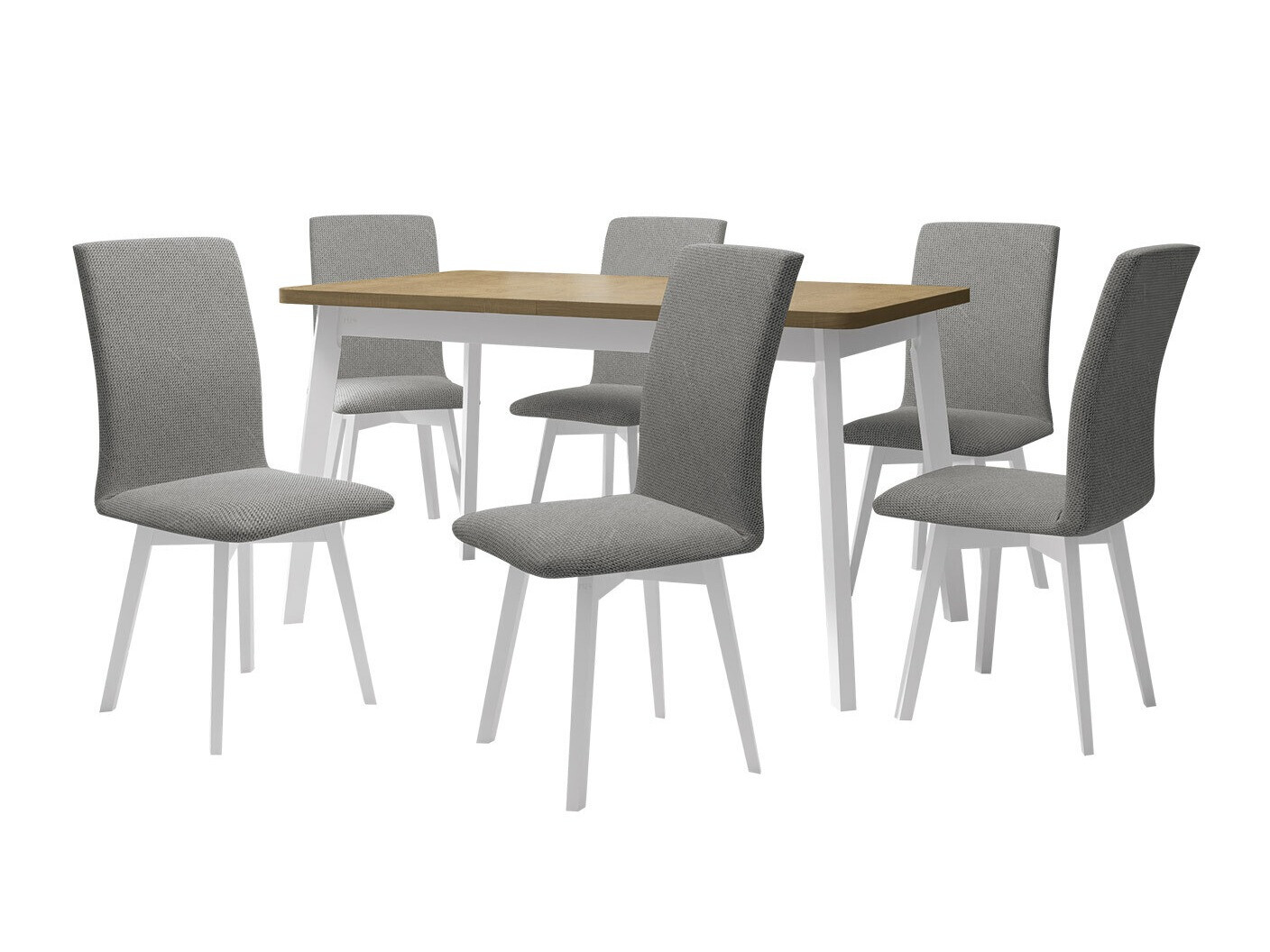 Borðstofusett Victorville 325 (Hvítur)