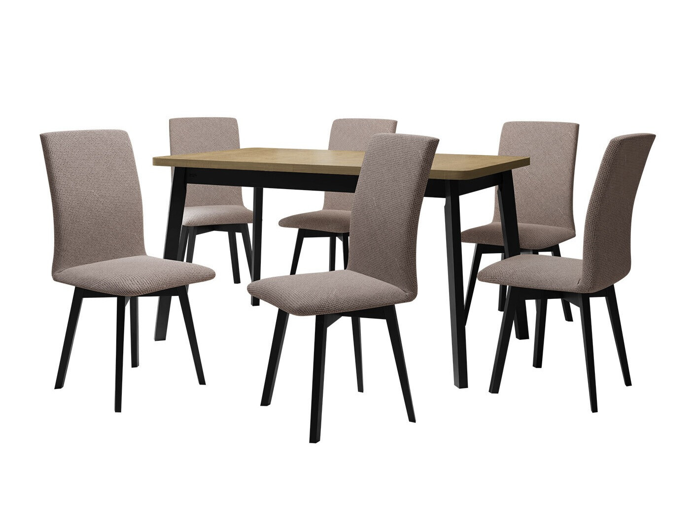 Borðstofusett Victorville 325 (Svartur)