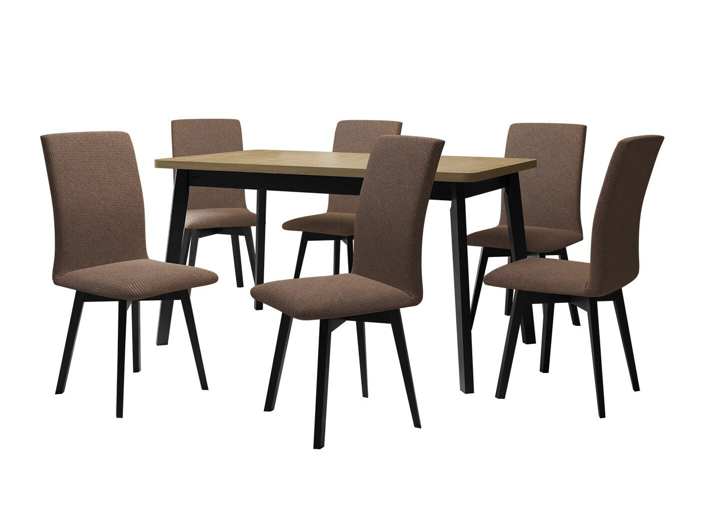 Borðstofusett Victorville 325 (Svartur)
