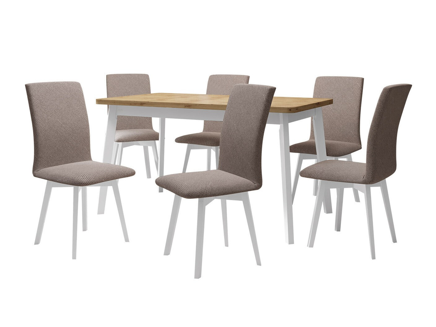 Borðstofusett Victorville 326 (Hvítur)