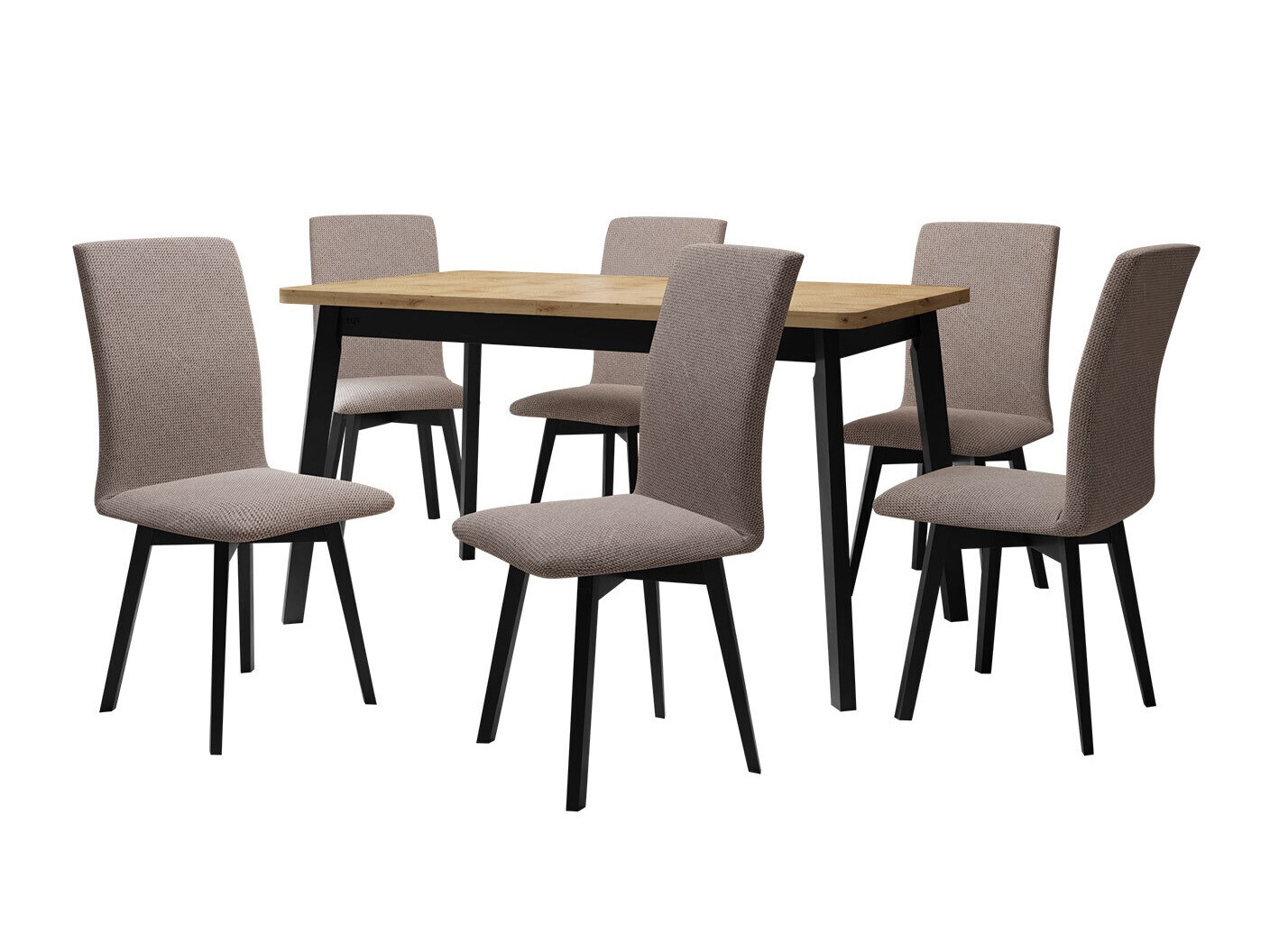 Borðstofusett Victorville 326 (Svartur)