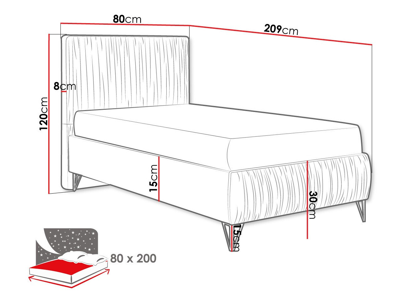 Rúm Logan 112 (Amor Velvet 4304)