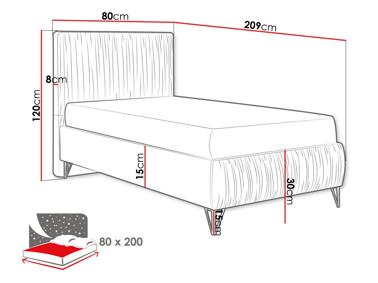 Rúm Logan 112 (Amor Velvet 4305)