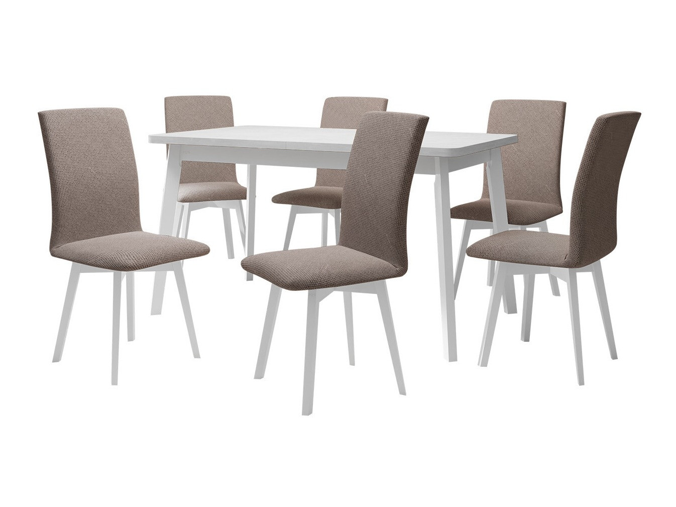 Borðstofusett Victorville 335 (Hvítur)