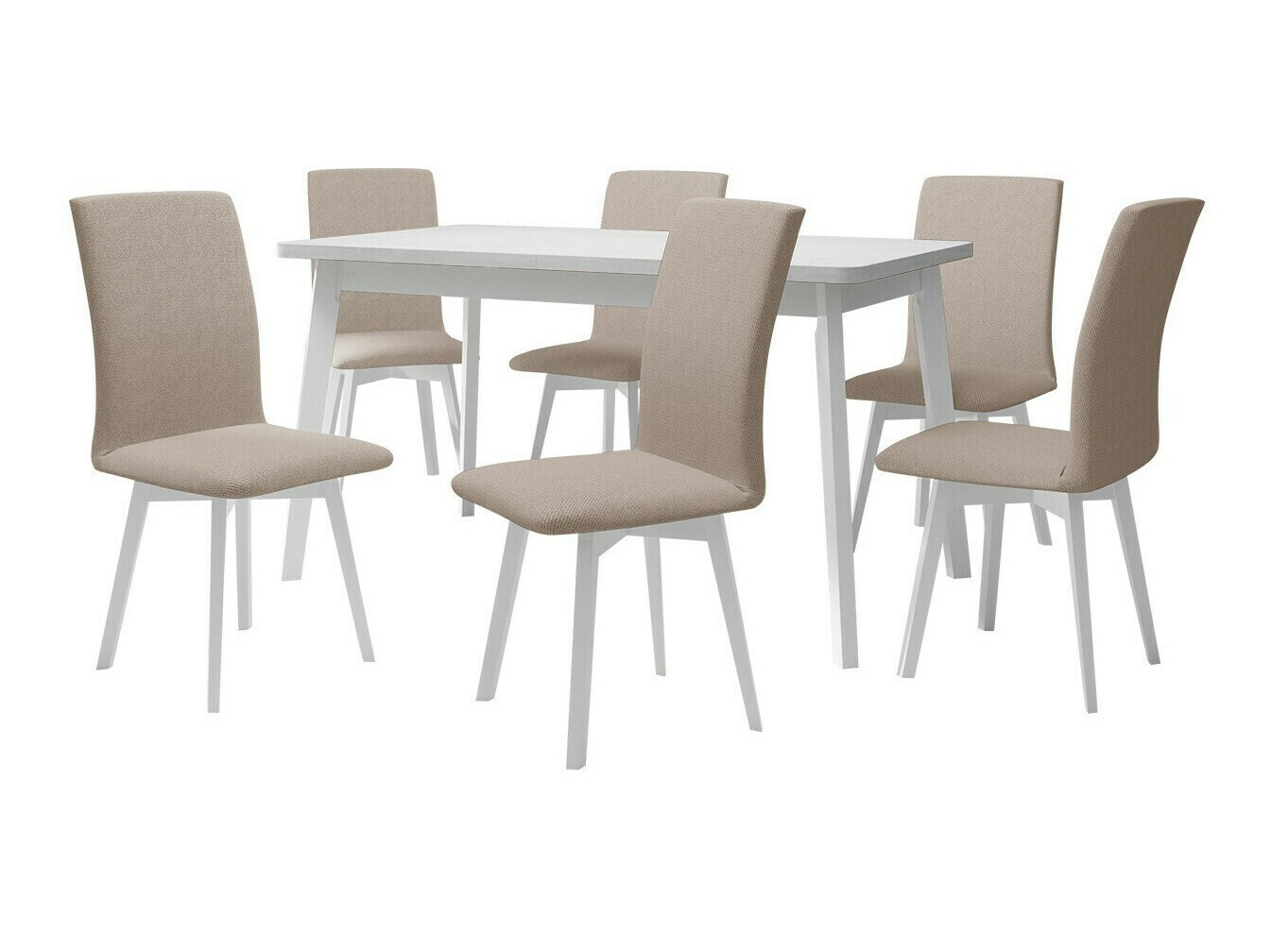 Borðstofusett Victorville 335 (Hvítur)