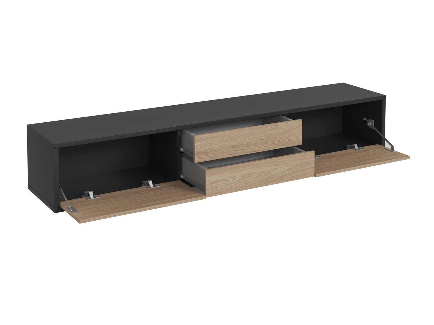 Sjónvarpsskápur Austin 325 (Antrasít + Eik)