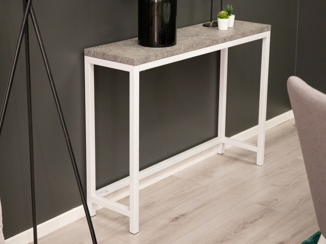 Console borð Dallas 2468 (Hvítur + Steinsteypa)