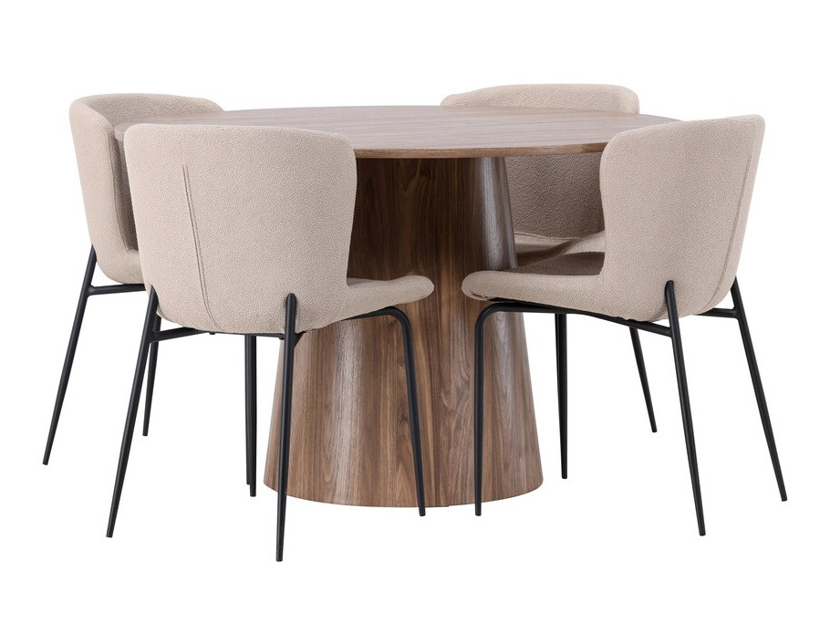 Borðstofusett Dallas 4257 (Beige + Svartur)