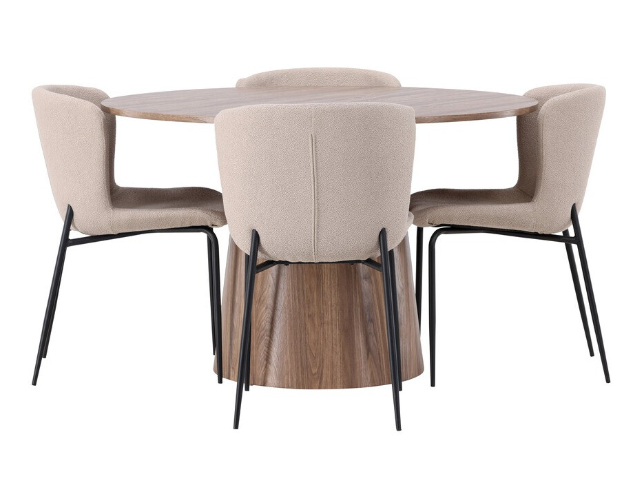 Borðstofusett Dallas 4257 (Beige + Svartur)