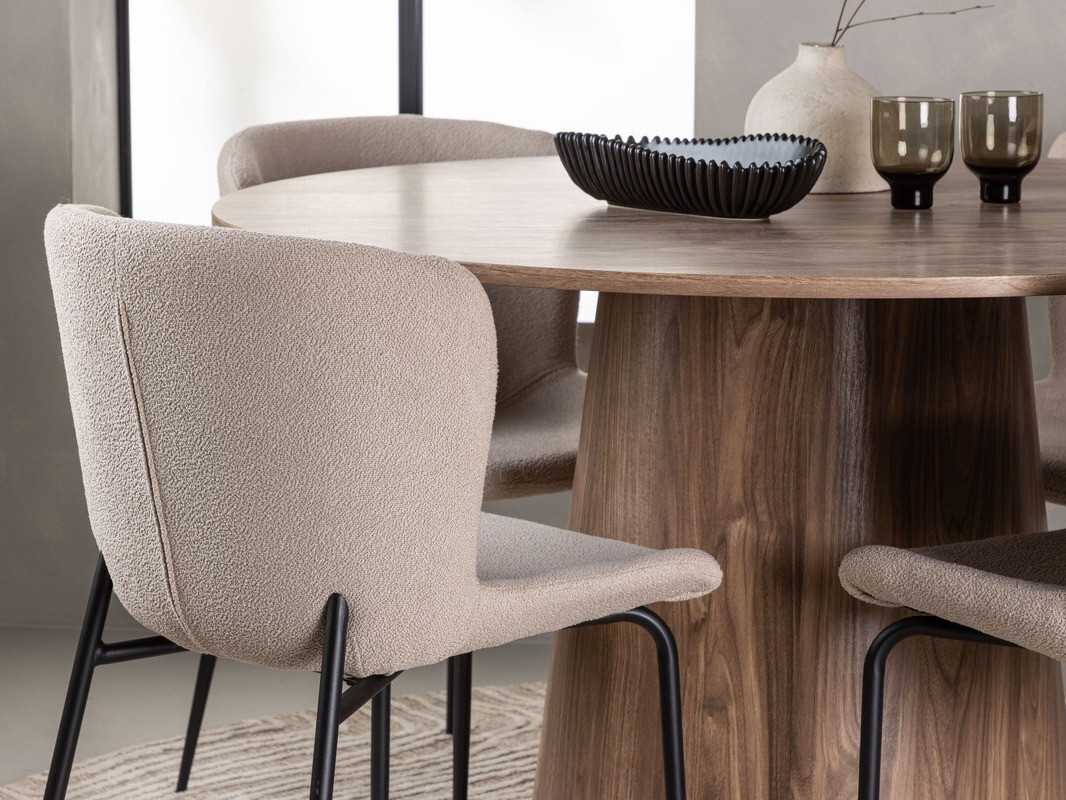 Borðstofusett Dallas 4257 (Beige + Svartur)