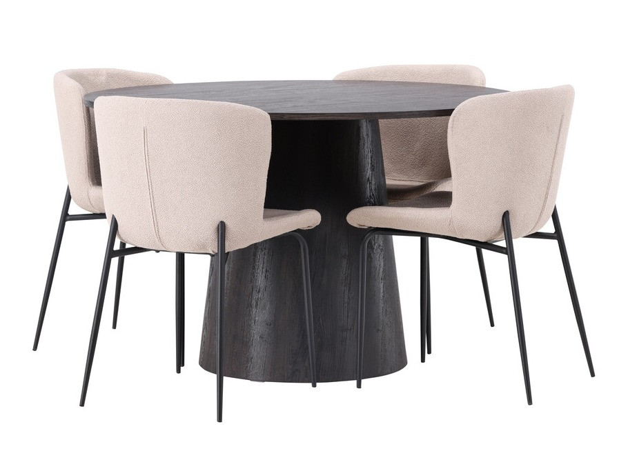 Borðstofusett Dallas 4257 (Beige + Svartur)