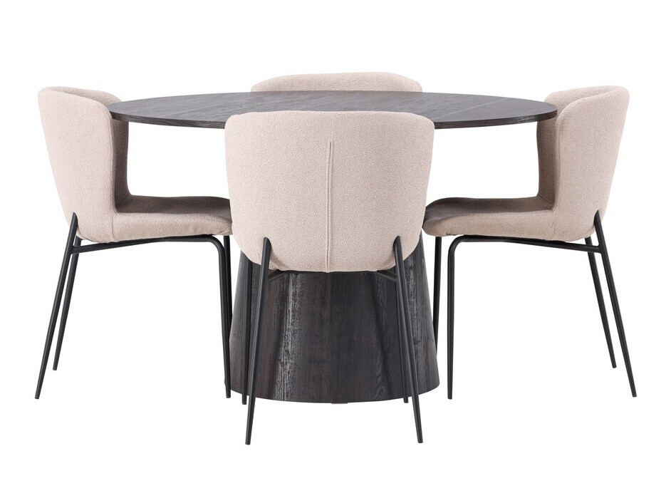Borðstofusett Dallas 4257 (Beige + Svartur)