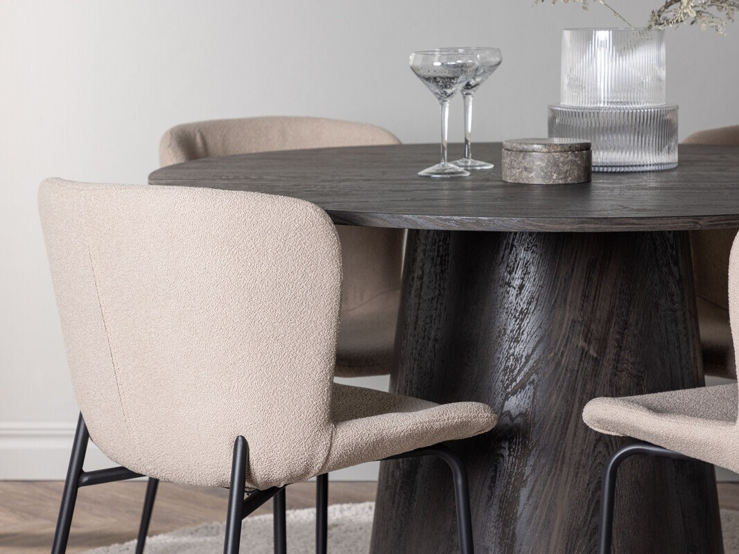 Borðstofusett Dallas 4257 (Beige + Svartur)