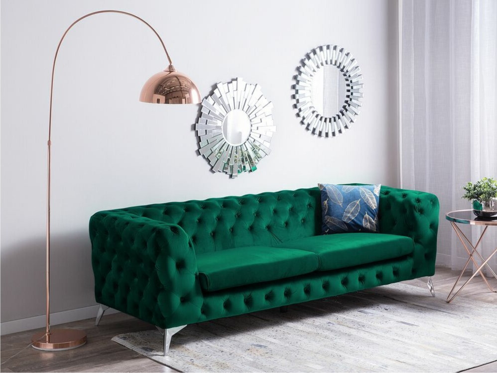 Chesterfield-sófi Berwyn 185 (Grænn)