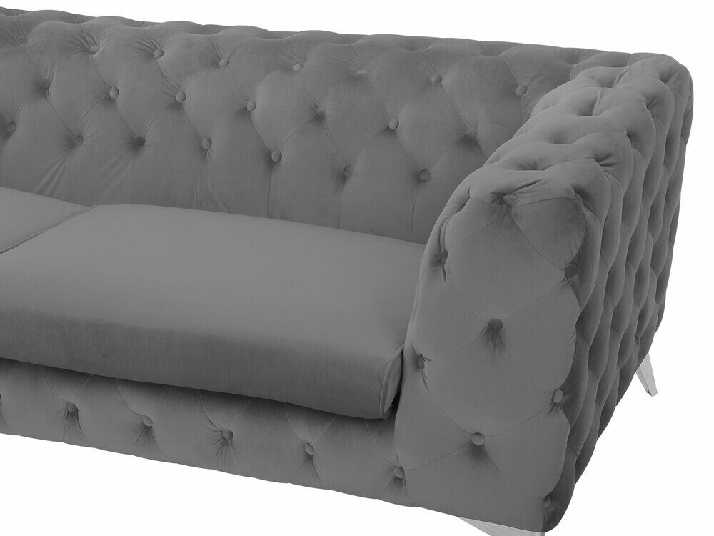 Chesterfield-sófi Berwyn 185 (Grár)