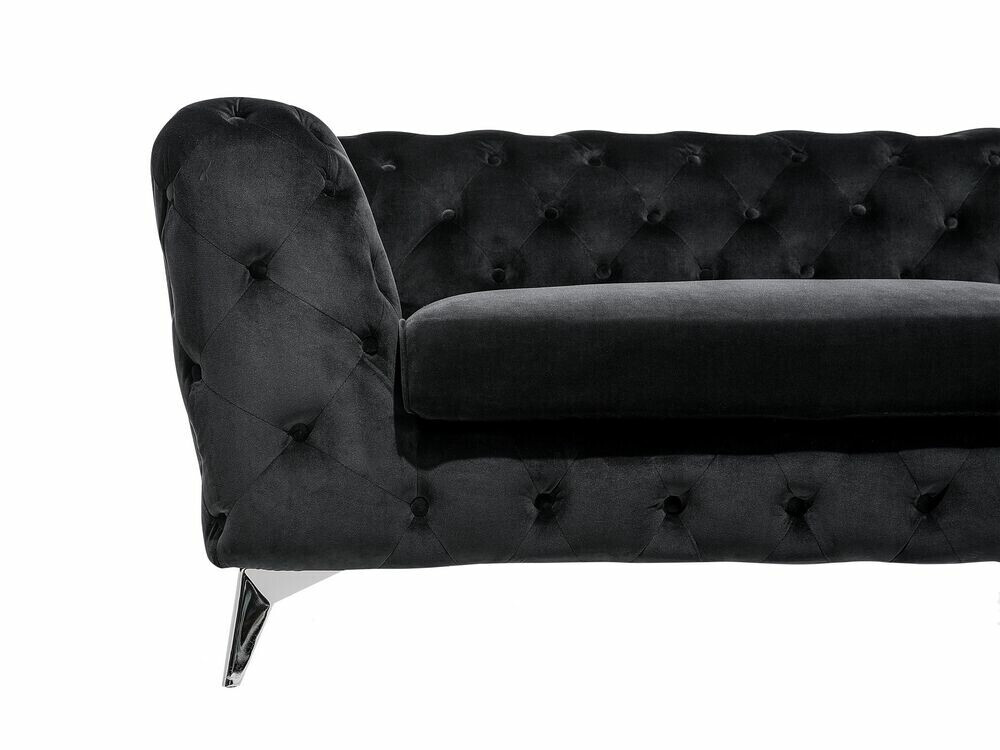 Chesterfield-sófi Berwyn 185 (Svartur)