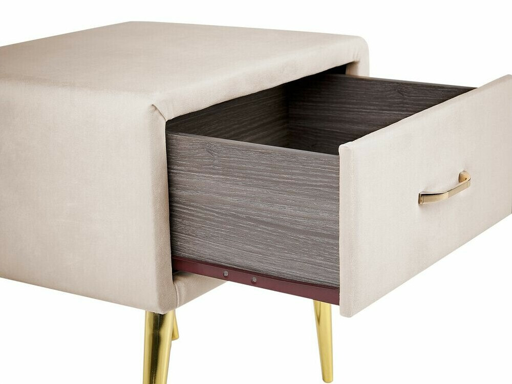 Náttborð Berwyn 325 (Beige + Gylltur)