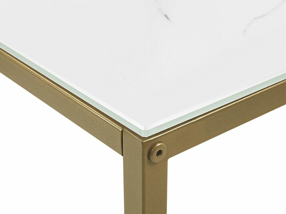 Console borð Berwyn 650 (Gylltur + Hvítur marmari)