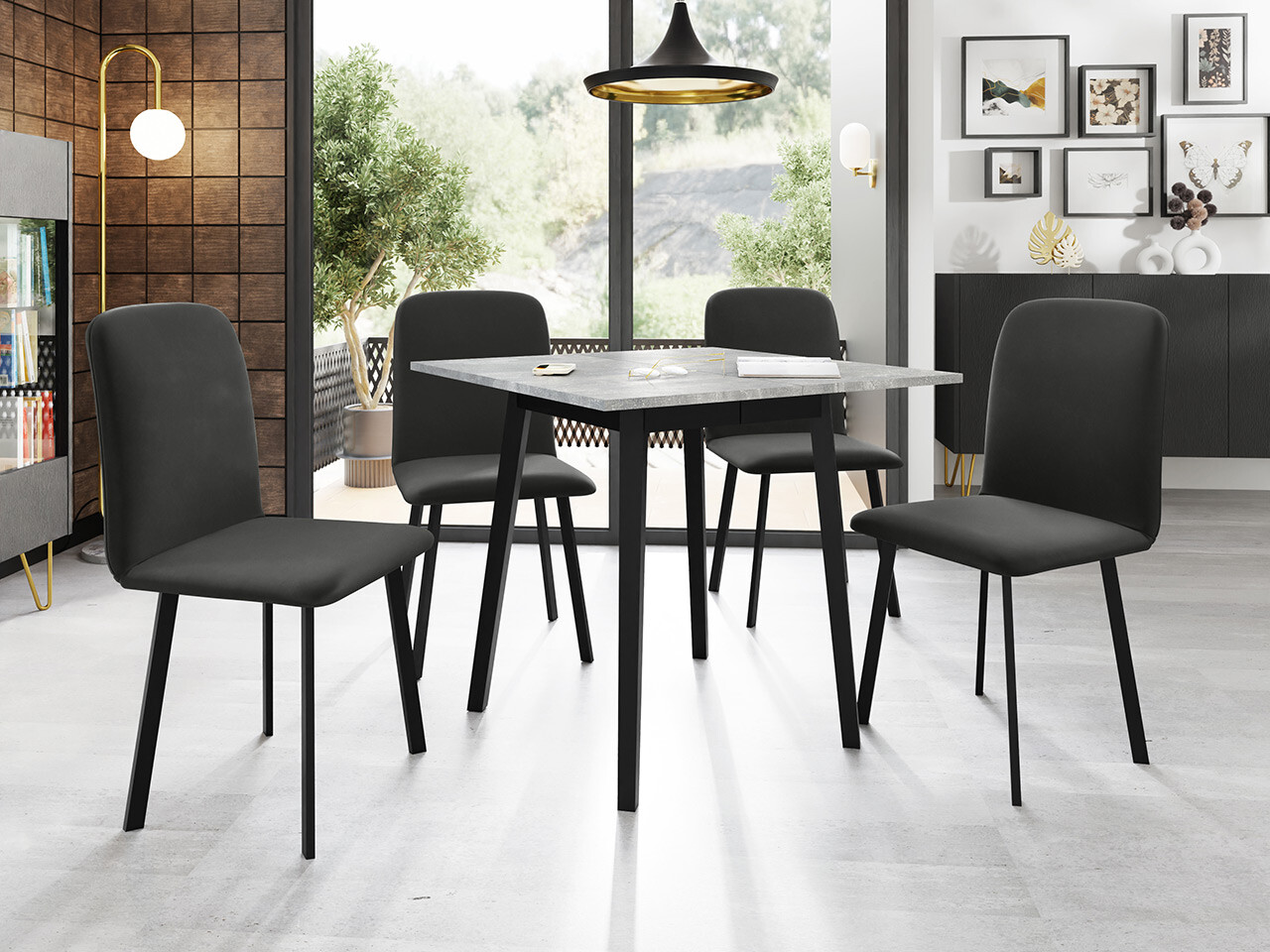 Borðstofusett Edmond 116 (Amor Velvet 4321)