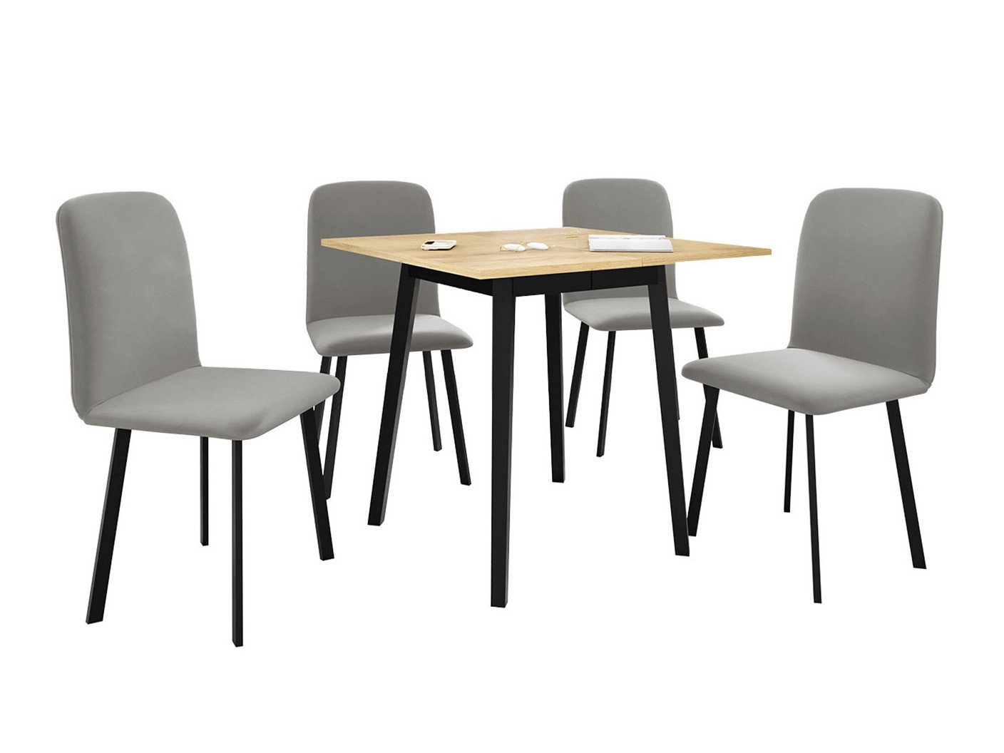 Borðstofusett Edmond 116 (Craft-gyllt eik + Svartur)