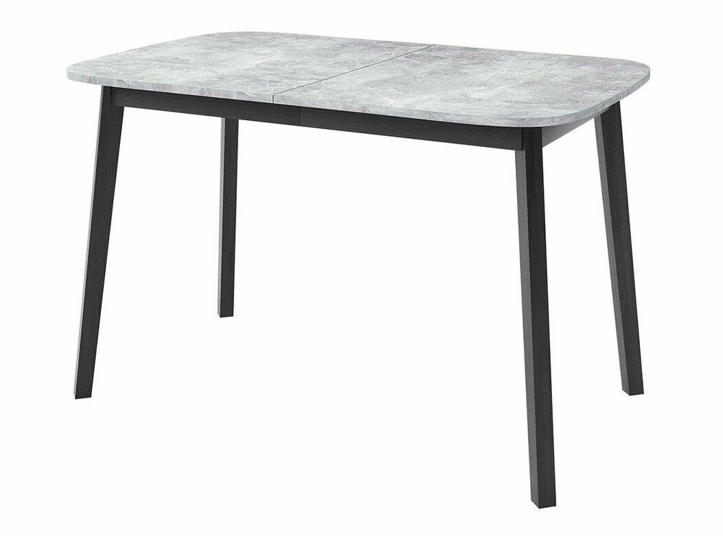 Borðstofusett Edmond 117 (Grár marmari + Svartur)