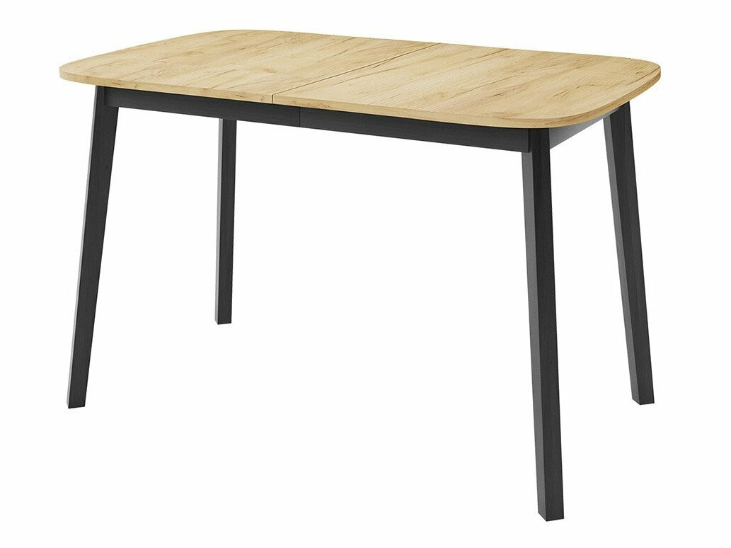 Borðstofusett Edmond 117 (Craft-gyllt eik + Svartur)