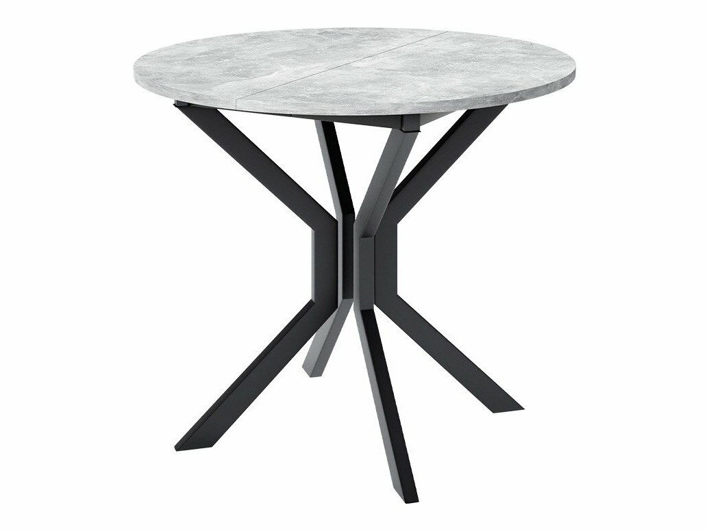 Borðstofusett Edmond 118 (Grár marmari + Svartur)