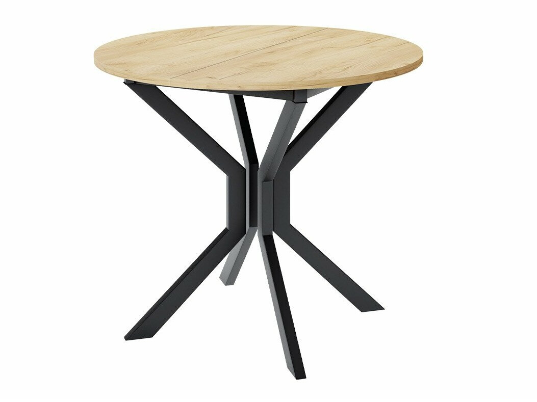 Borðstofusett Edmond 118 (Craft-gyllt eik + Svartur)