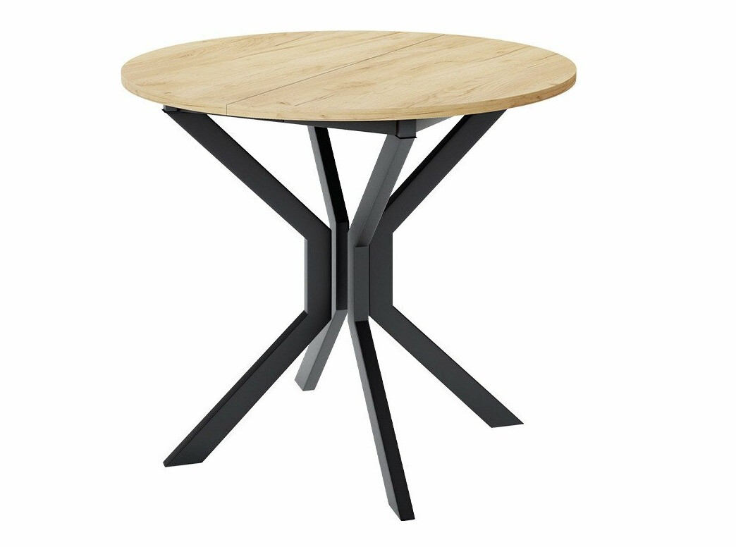 Borðstofusett Edmond 118 (Craft-gyllt eik + Svartur)