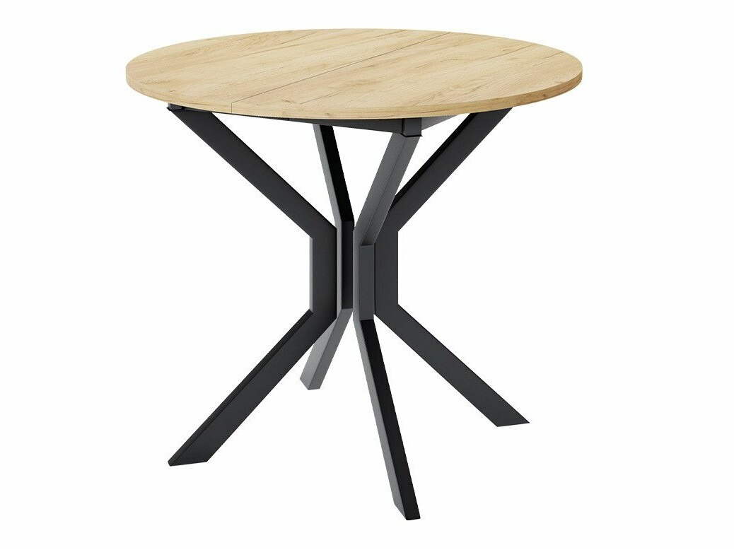 Borðstofusett Edmond 118 (Craft-gyllt eik + Svartur)