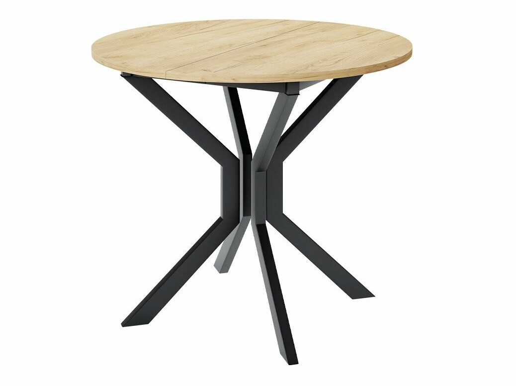 Borðstofusett Edmond 118 (Craft-gyllt eik + Svartur)