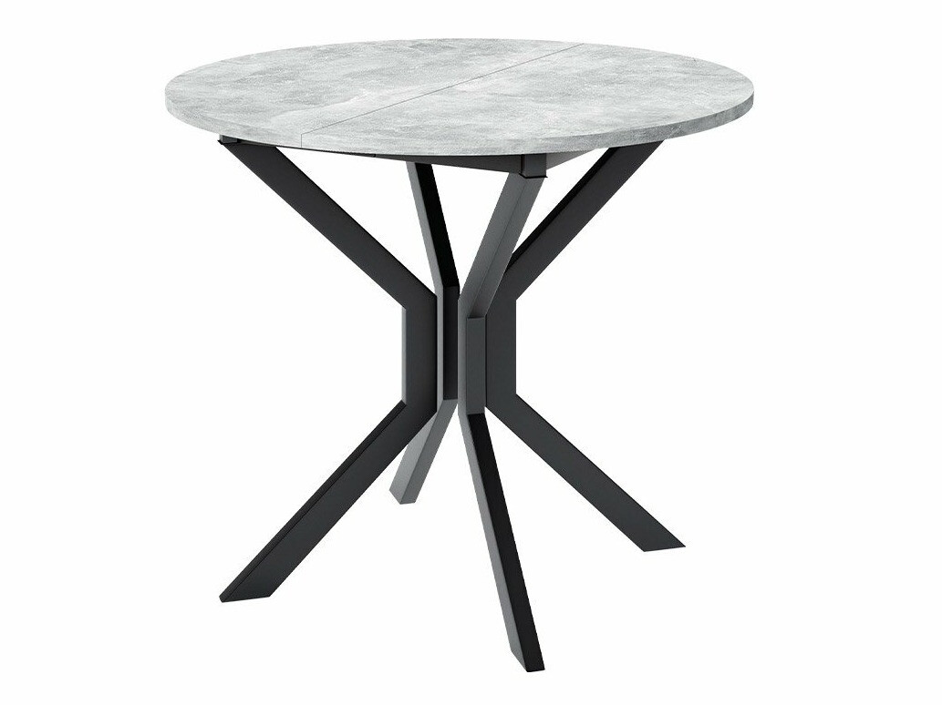 Borðstofusett Edmond 118 (Grár marmari + Svartur)