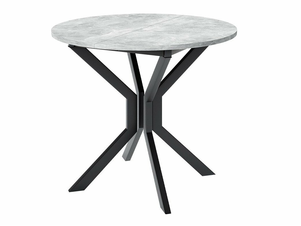 Borðstofusett Edmond 118 (Grár marmari + Svartur)