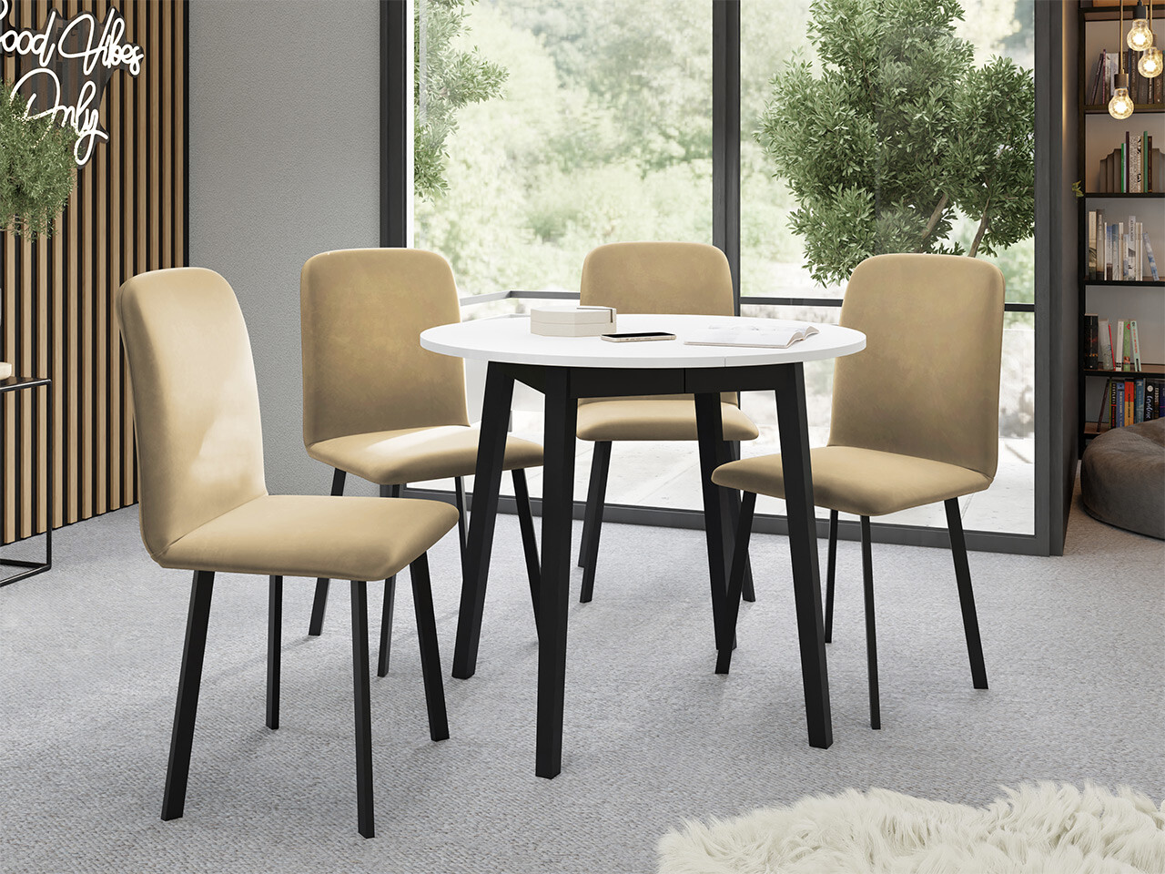 Borðstofusett Edmond 119 (Amor Velvet 4302)