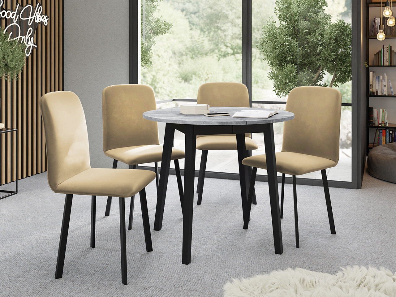 Borðstofusett Edmond 119 (Amor Velvet 4302)