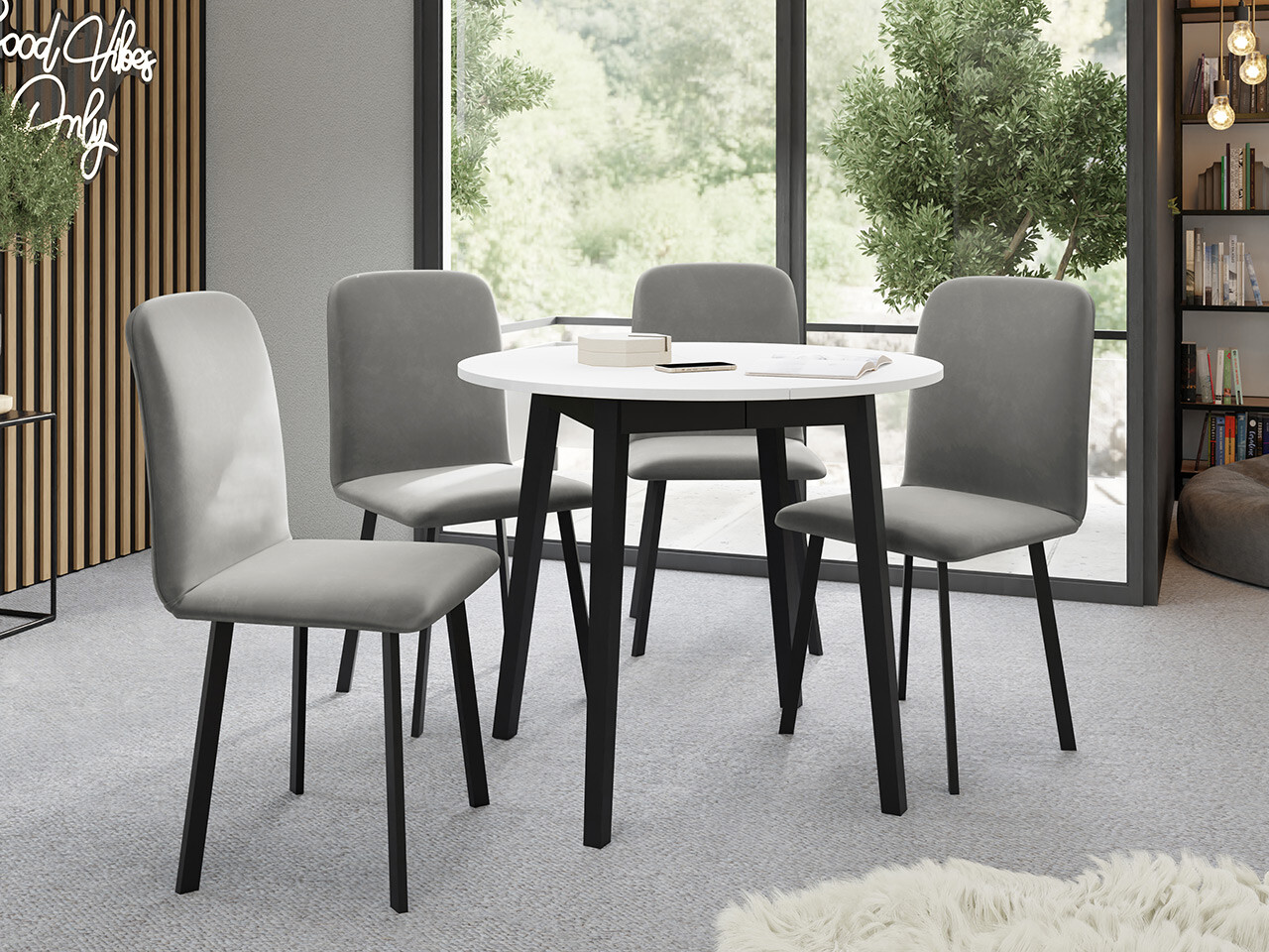 Borðstofusett Edmond 119 (Amor Velvet 4318)