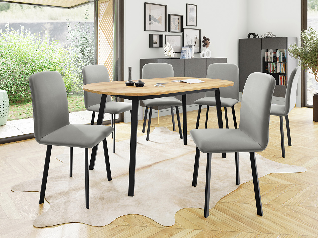 Borðstofusett Edmond 121 (Amor Velvet 4318)