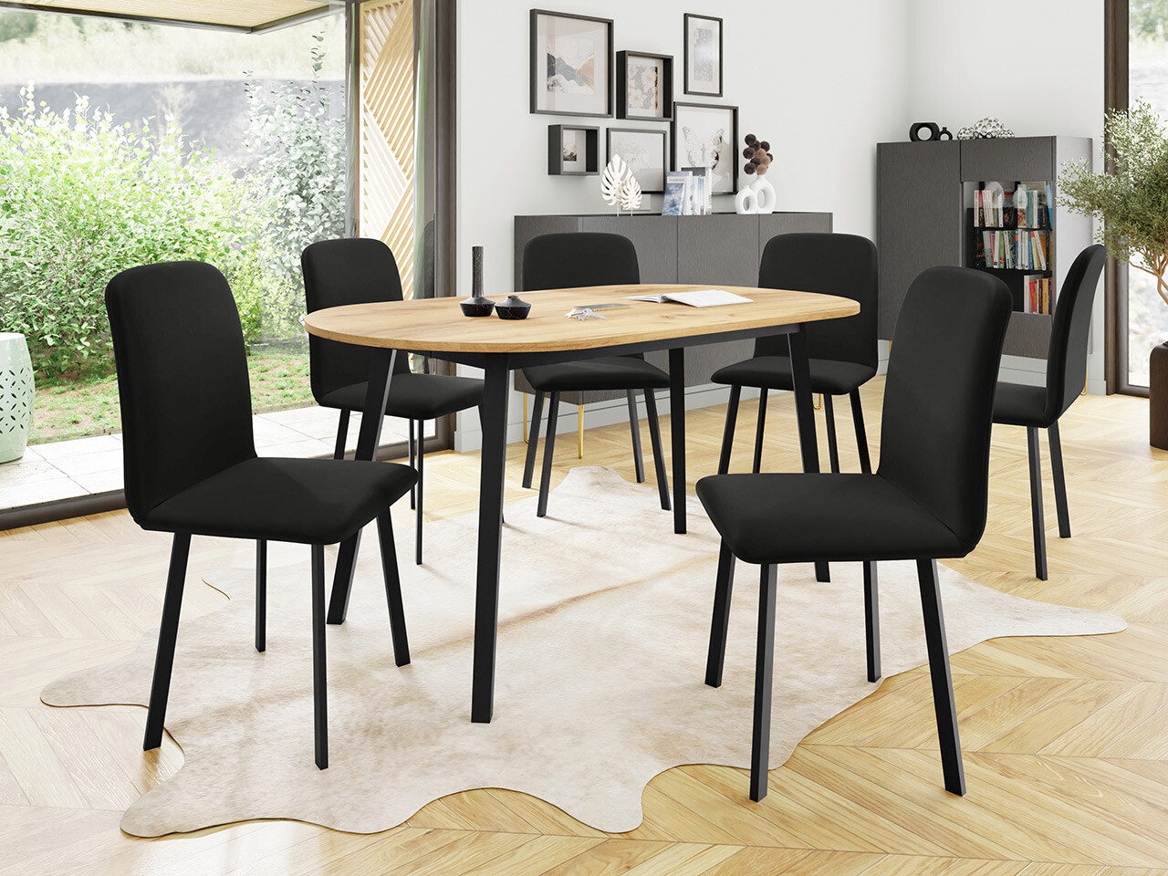 Borðstofusett Edmond 121 (Amor Velvet 4322)