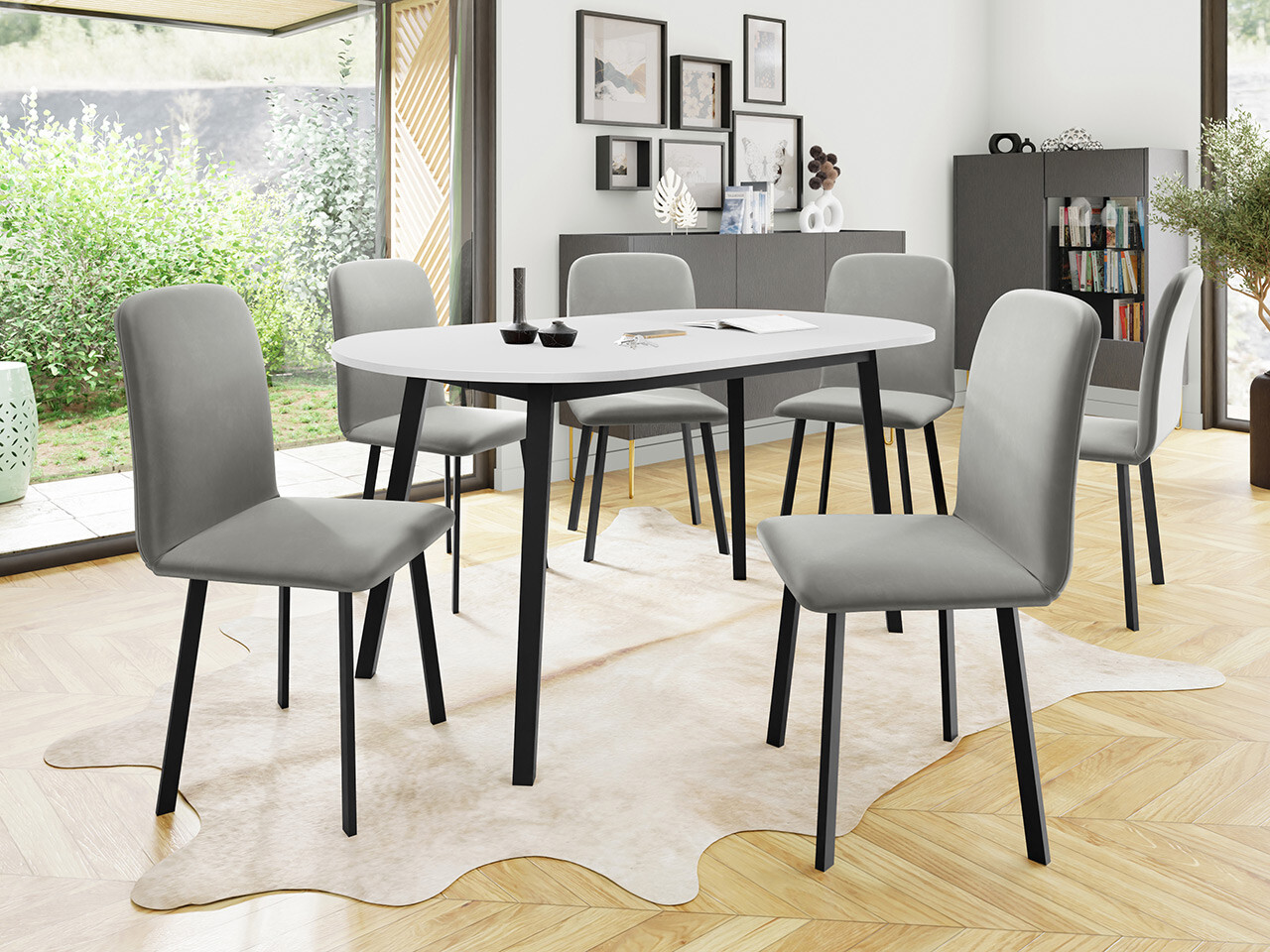 Borðstofusett Edmond 121 (Amor Velvet 4318)