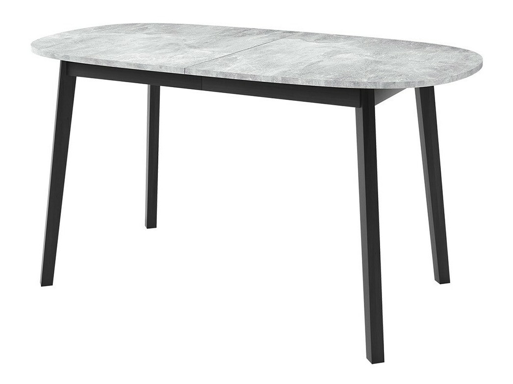 Borðstofusett Edmond 121 (Grár marmari + Svartur)