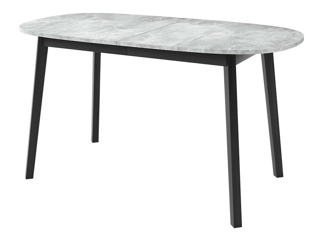 Borðstofusett Edmond 121 (Grár marmari + Svartur)