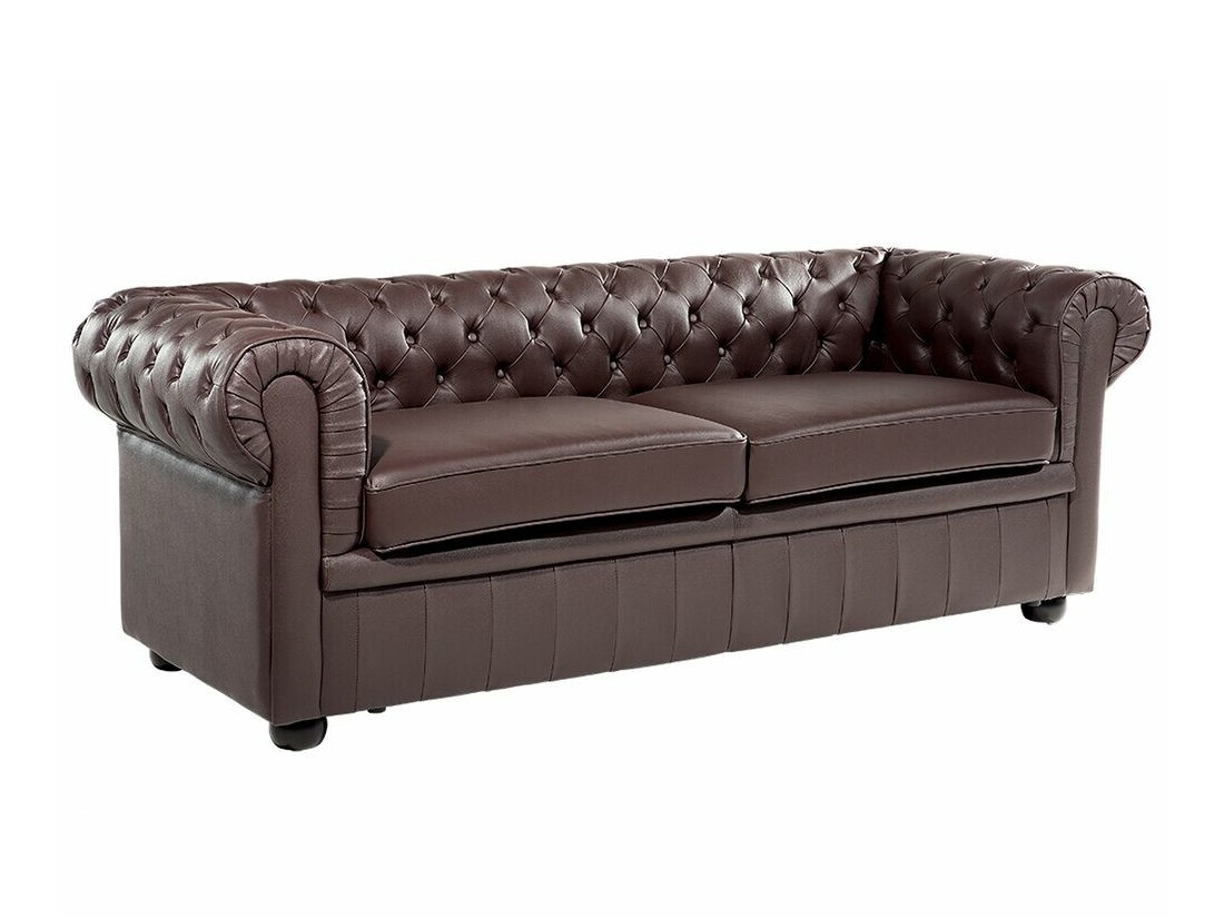Chesterfield-sófi Berwyn 832 (Dökkbrúnn)