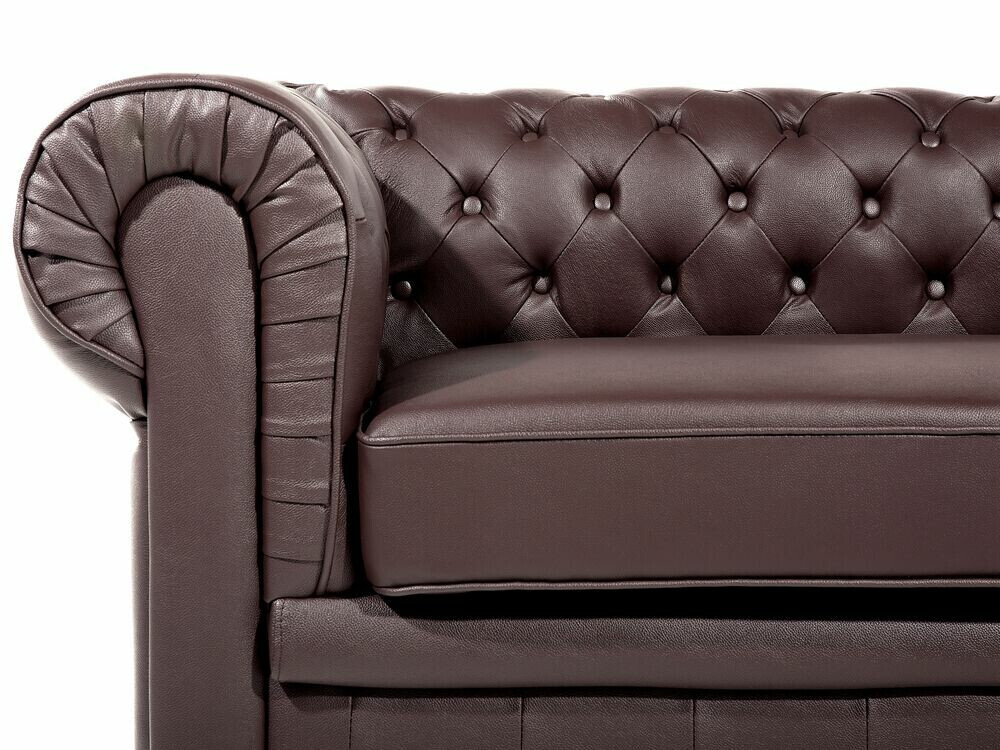 Chesterfield-sófi Berwyn 832 (Dökkbrúnn)