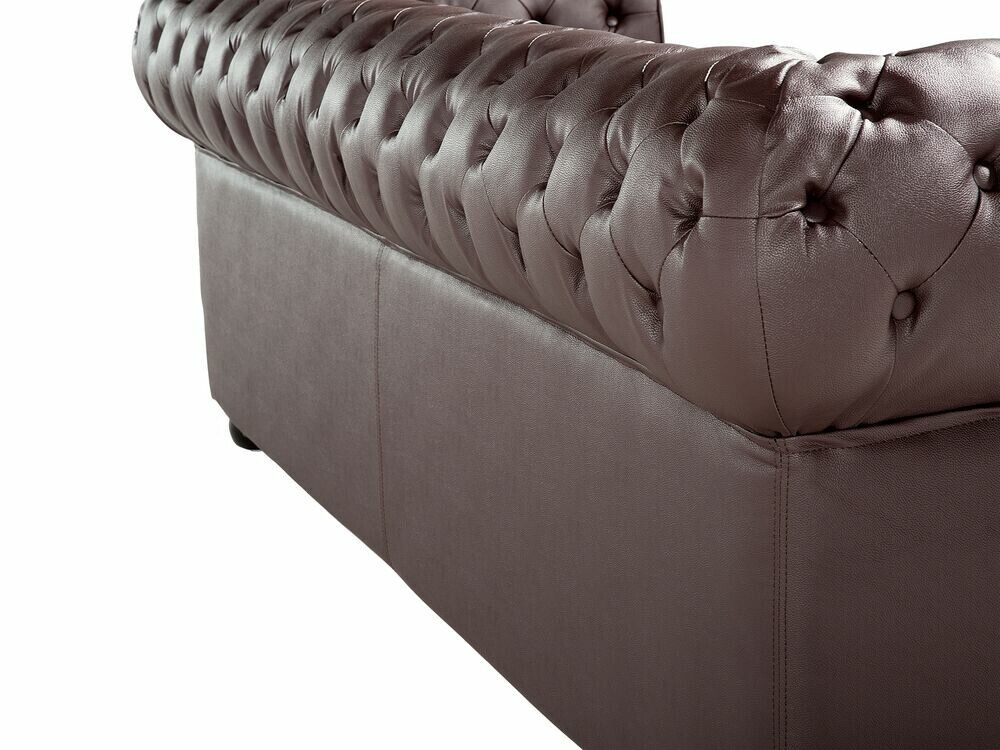 Chesterfield-sófi Berwyn 832 (Dökkbrúnn)