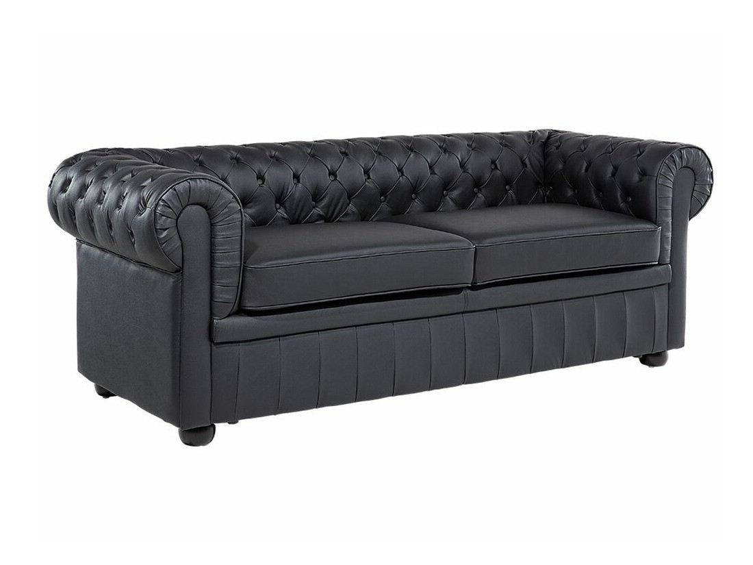 Chesterfield-sófi Berwyn 832 (Svartur)